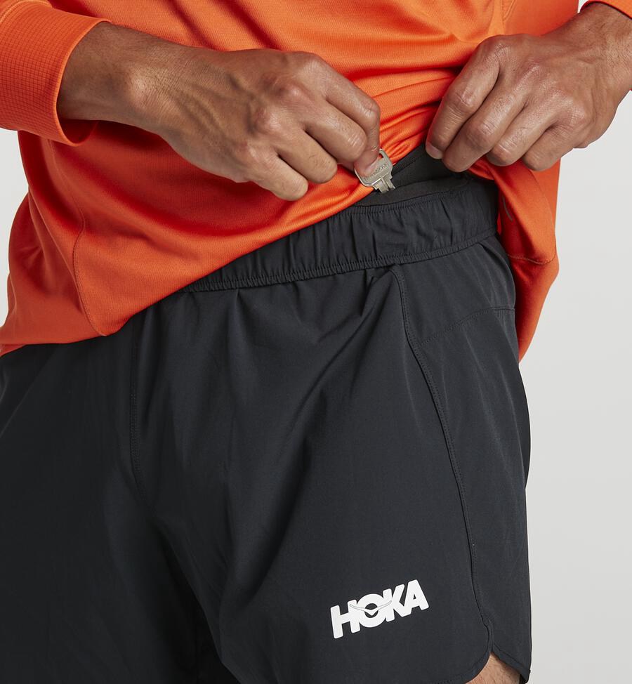 Hoka One One Shorts Mens Black - Performance - 49713TUIV